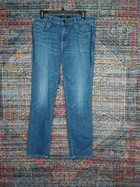 JBRAND womens medium distressed Johnny slim stretch jeans 27x28 USA EUC